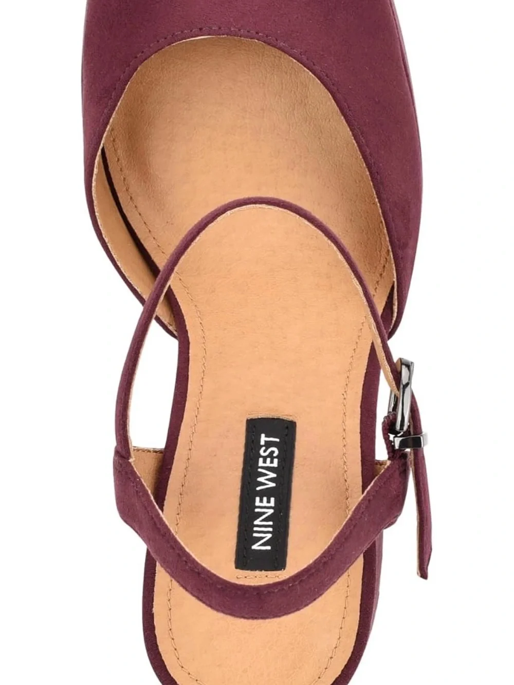 NWOT Nine West Burgundy Platform Ankle-Strap Heels